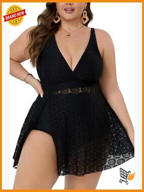 Plus Size Tankini Set High Waisted Bottoms Tummy Control Swimwear
